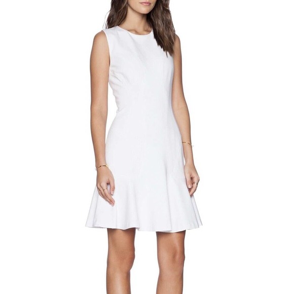 Diane von Furstenberg‎ Jaelyn Flare-Hem Sleeveless Ponte Knit White Dress Size 6 - Picture 6 of 15